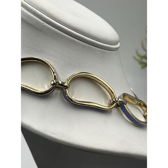 MIGNONNE GAVIGAN Lilac Enamel Gold Plated NEALE Chain Link Necklace - Picture 4 of 8